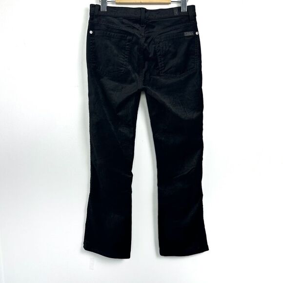 7 For All Mankind Eddie  Straight Crop Black Velvet Jean - Picture 3 of 13
